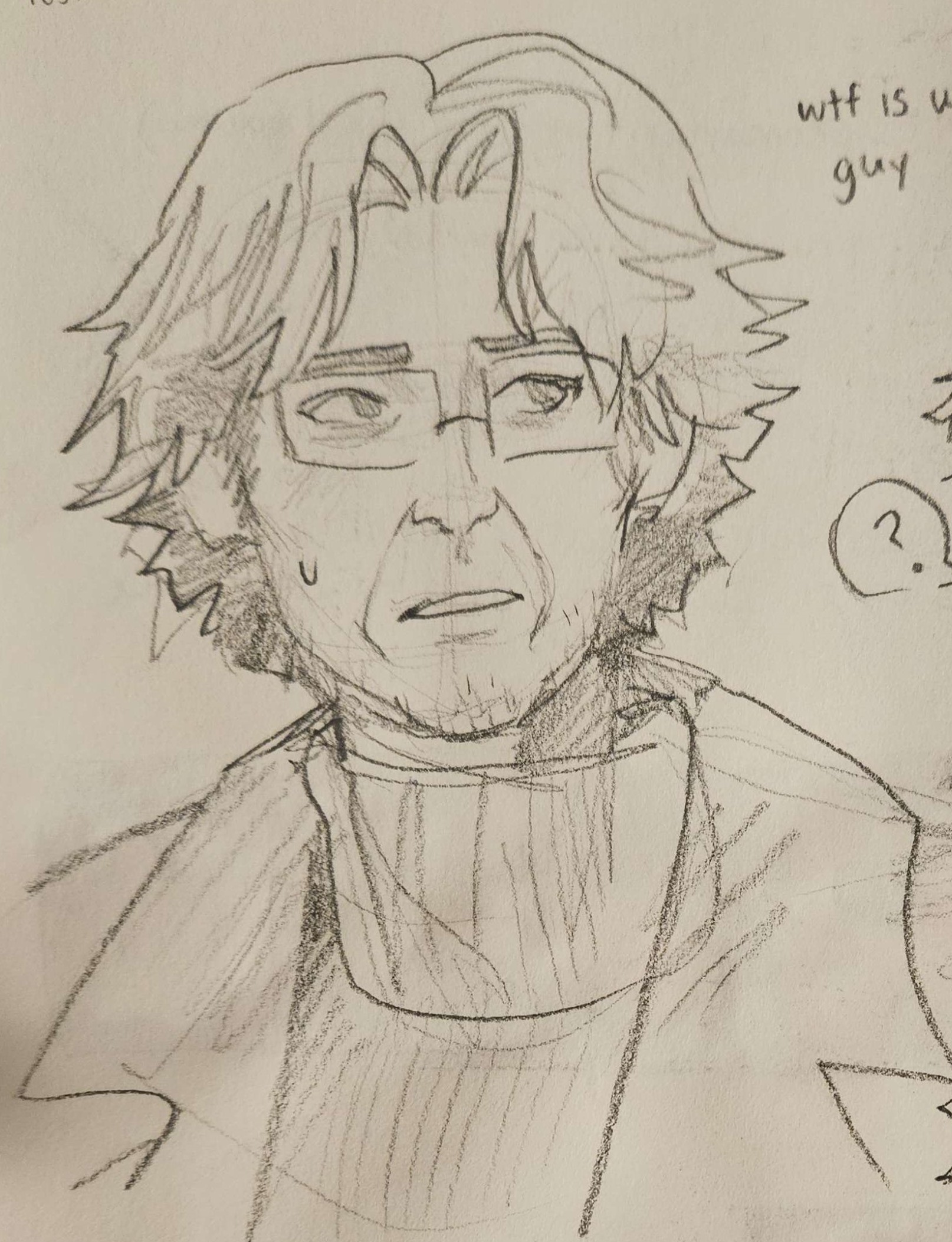 Sketchbook drawing of Otacon (MGS4), it's really just a study of his face